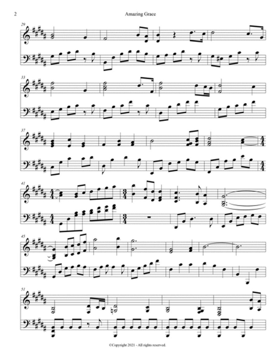 PIANO - Amazing Grace (Piano Hymns Sheet Music PDF)