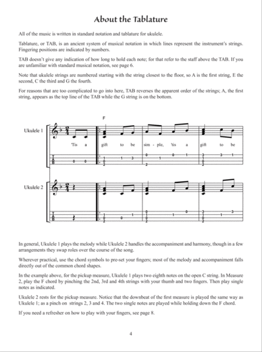 Fingerstyle Duets for Ukulele Ukulele scores gallery preview page 6