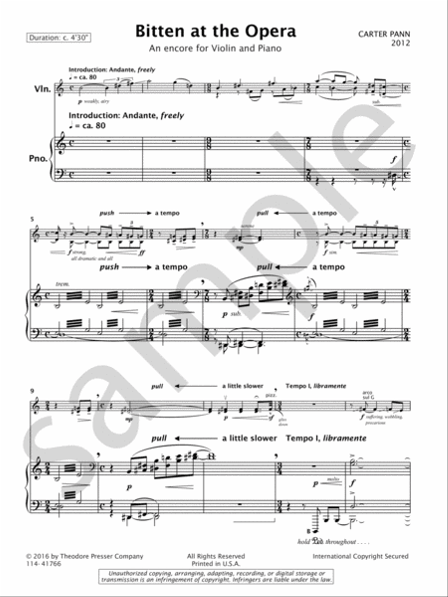 Bitten at the Opera Bitten at the Opera Chamber Music scores gallery preview page 3