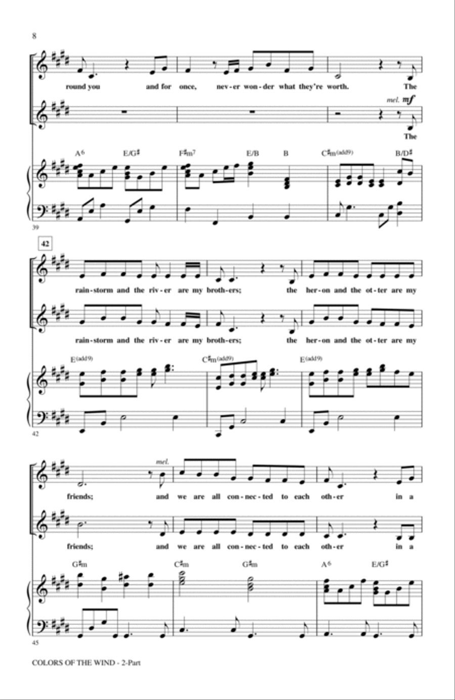 Colors Of The Wind (from Pocahontas) (arr. Audrey Snyder) 2-Part scores gallery preview page 6