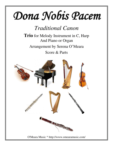 Dona Nobis Pacem Trio for Melody Instrument in C, Harp and Piano or Organ image number null