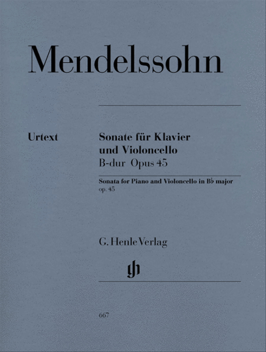Sonata for Piano and Violoncello B Flat Major Op. 45 Piano Accompaniment scores gallery preview page 1
