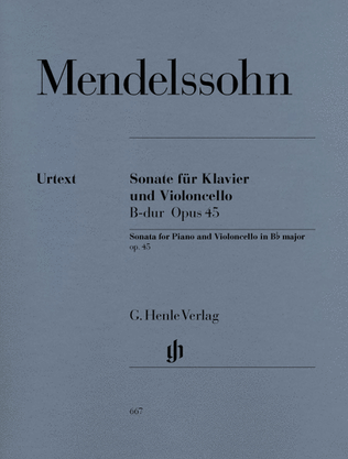 Book cover for Sonata for Piano and Violoncello B Flat Major Op. 45