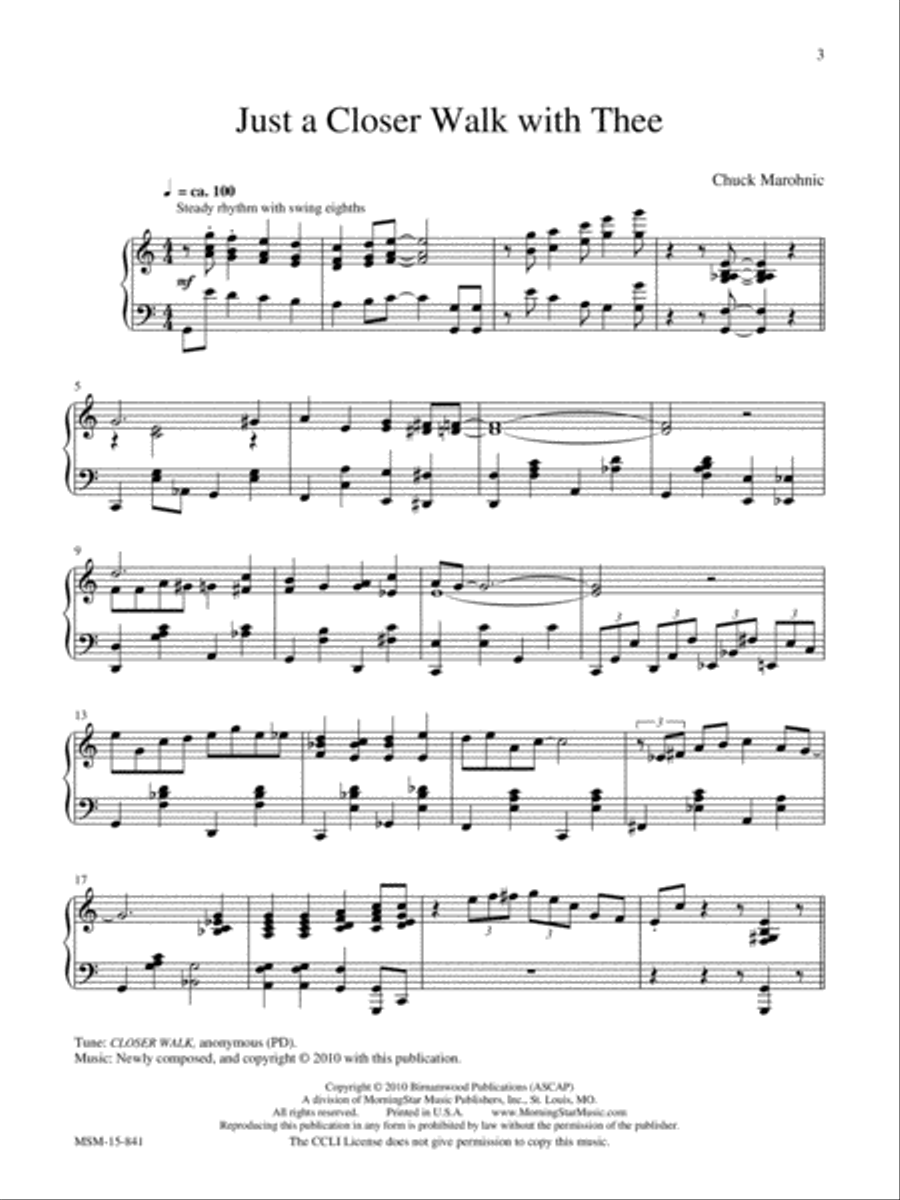 Just a Closer Walk Piano Solo scores gallery preview page 3