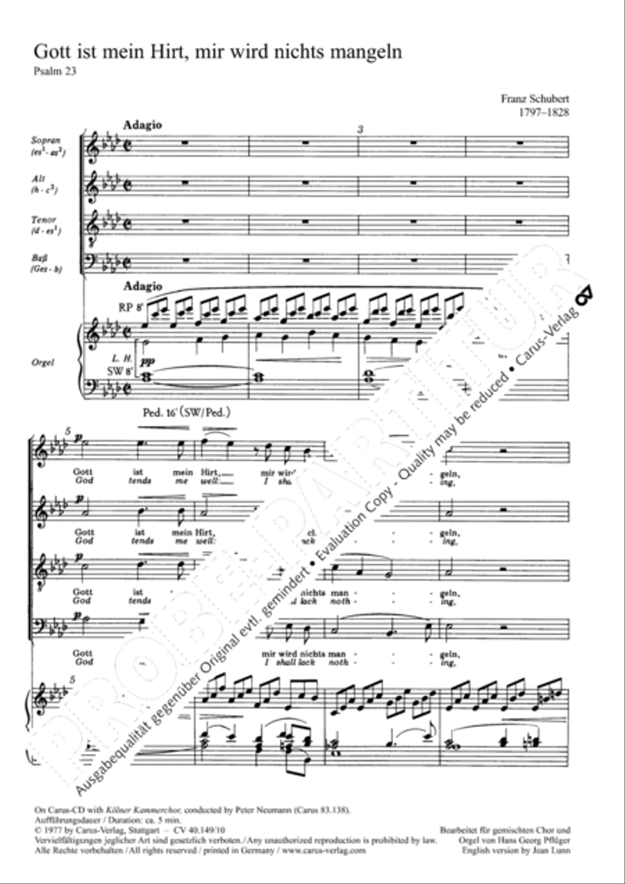 Psalm 23 4-Part scores gallery preview page 2