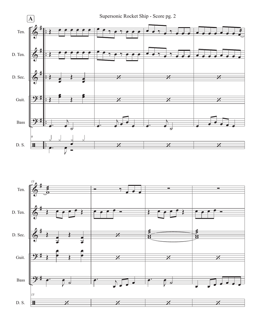 Supersonic Rocket Ship Percussion Ensemble scores gallery preview page 2