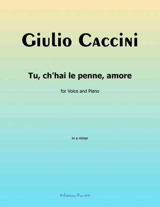 Tu, ch'hai le penne, Amore, by Giulio Caccini, in e minor