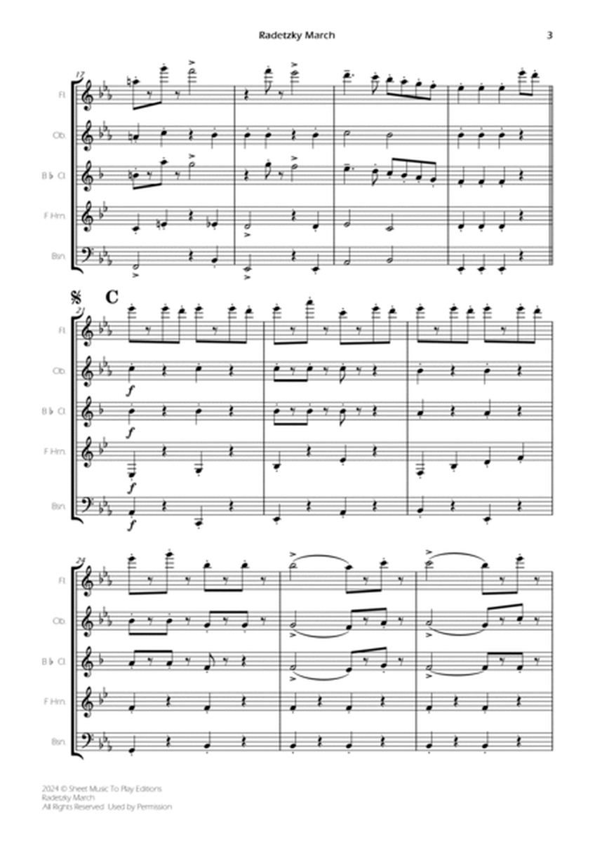 Radetzky March - Wind Quintet (Full Score) - Score Only image number null