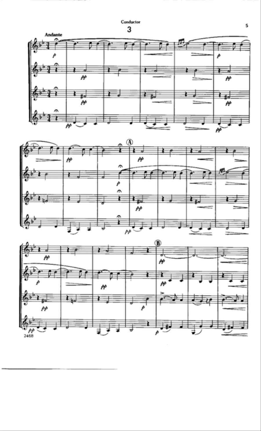 Four Schubert Waltzes Clarinet Quartet scores gallery preview page 5
