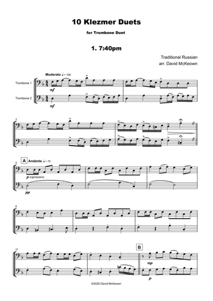 10 Klezmer Duets for Trombone