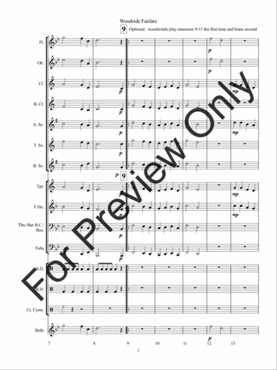 Woodside Fanfare Woodside Fanfare Concert Band scores gallery preview page 5