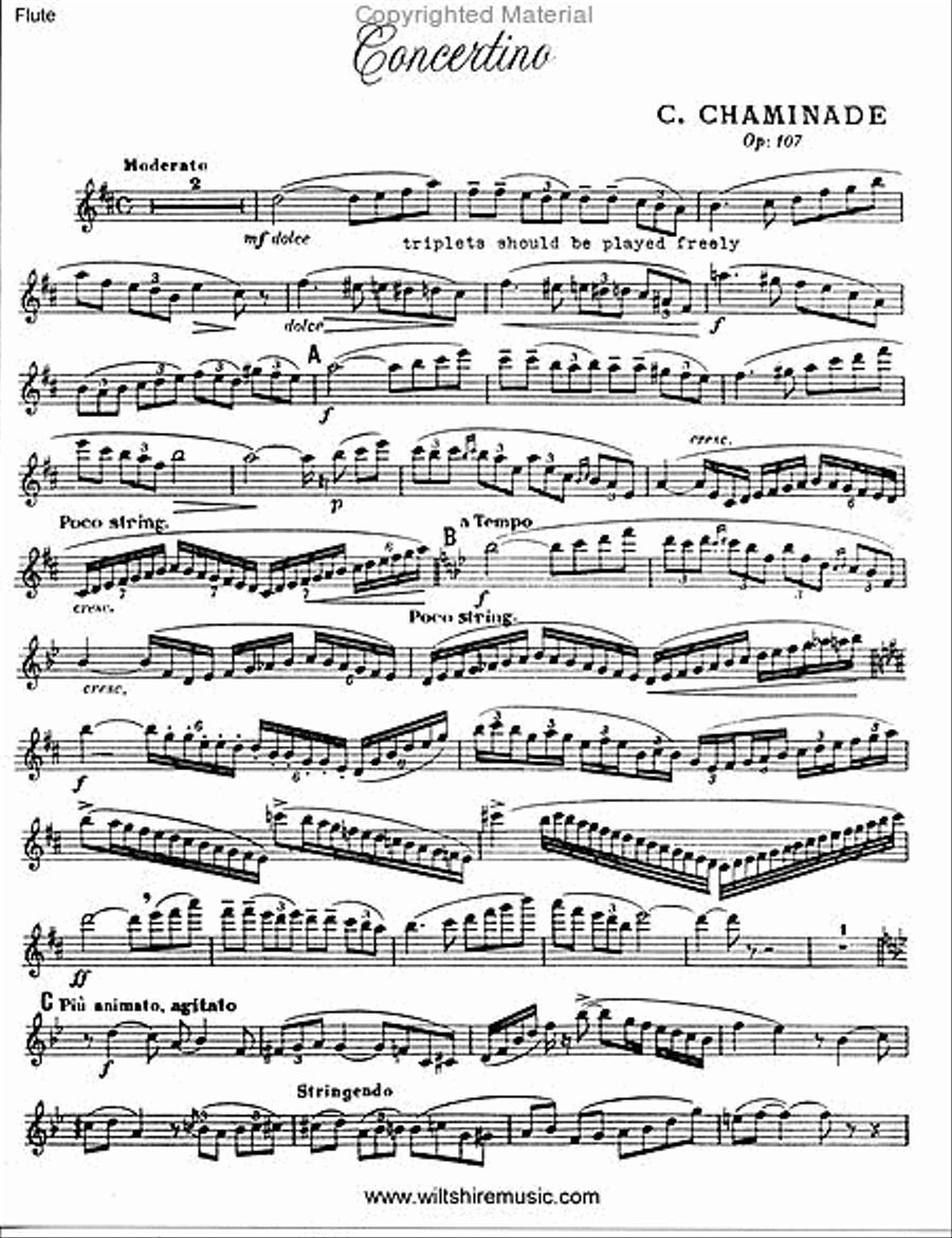 Concertino, Op.107 Flute Solo scores gallery preview page 2