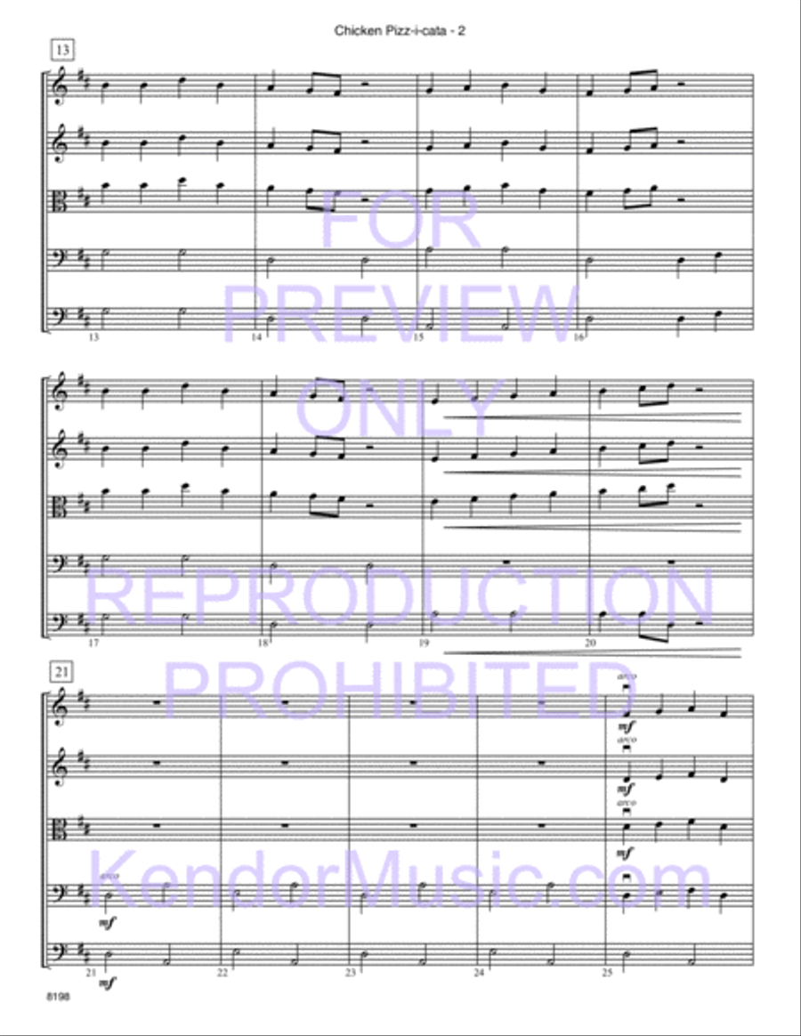 Chicken Pizz-i-cata (Score) String Orchestra scores gallery preview page 4
