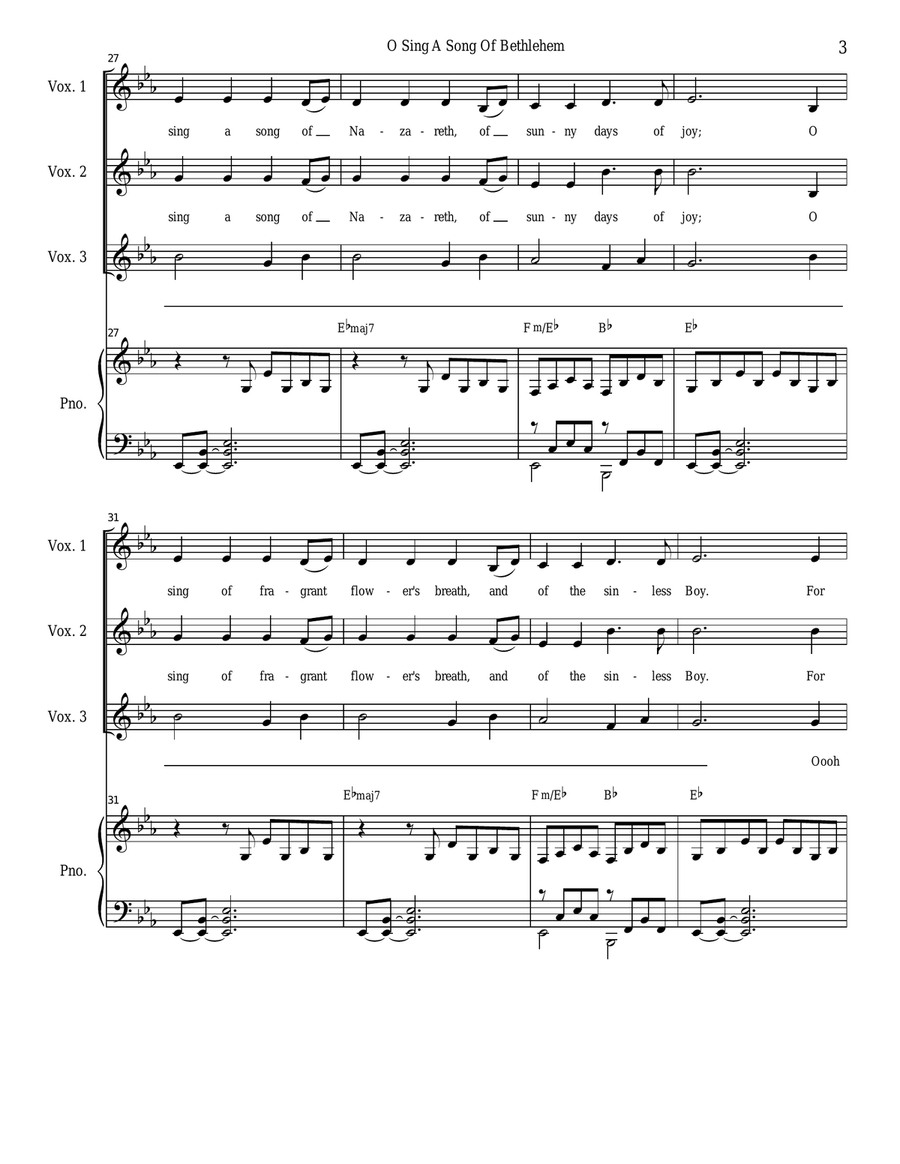 O Sing A Song Of Bethlehem 4-Part scores gallery preview page 3