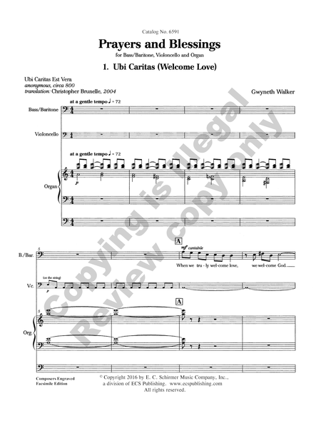 Prayers and Blessings (Organ/Vocal Score)