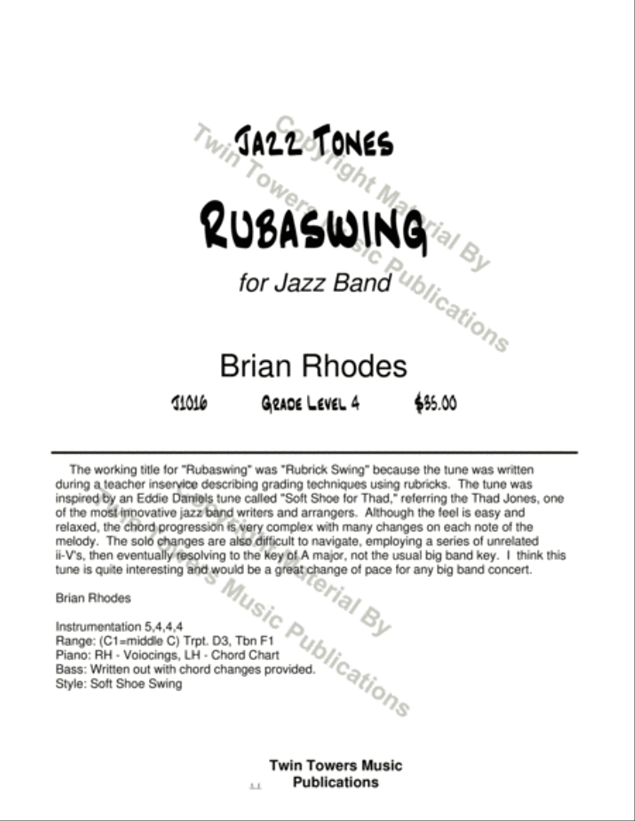 Rubaswing Jazz Ensemble scores gallery preview page 2