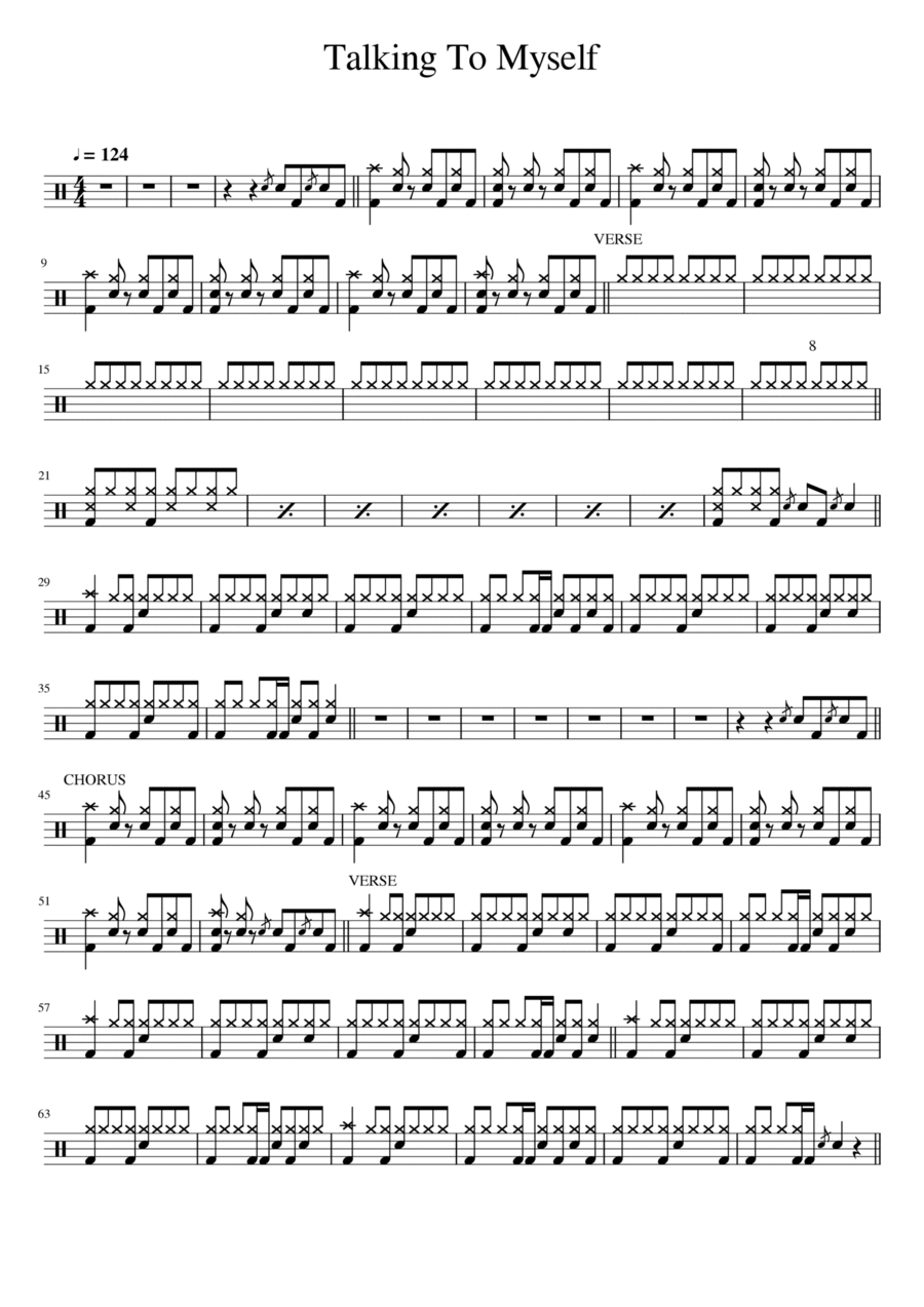 Talking To Myself Drum Set scores gallery preview page 1