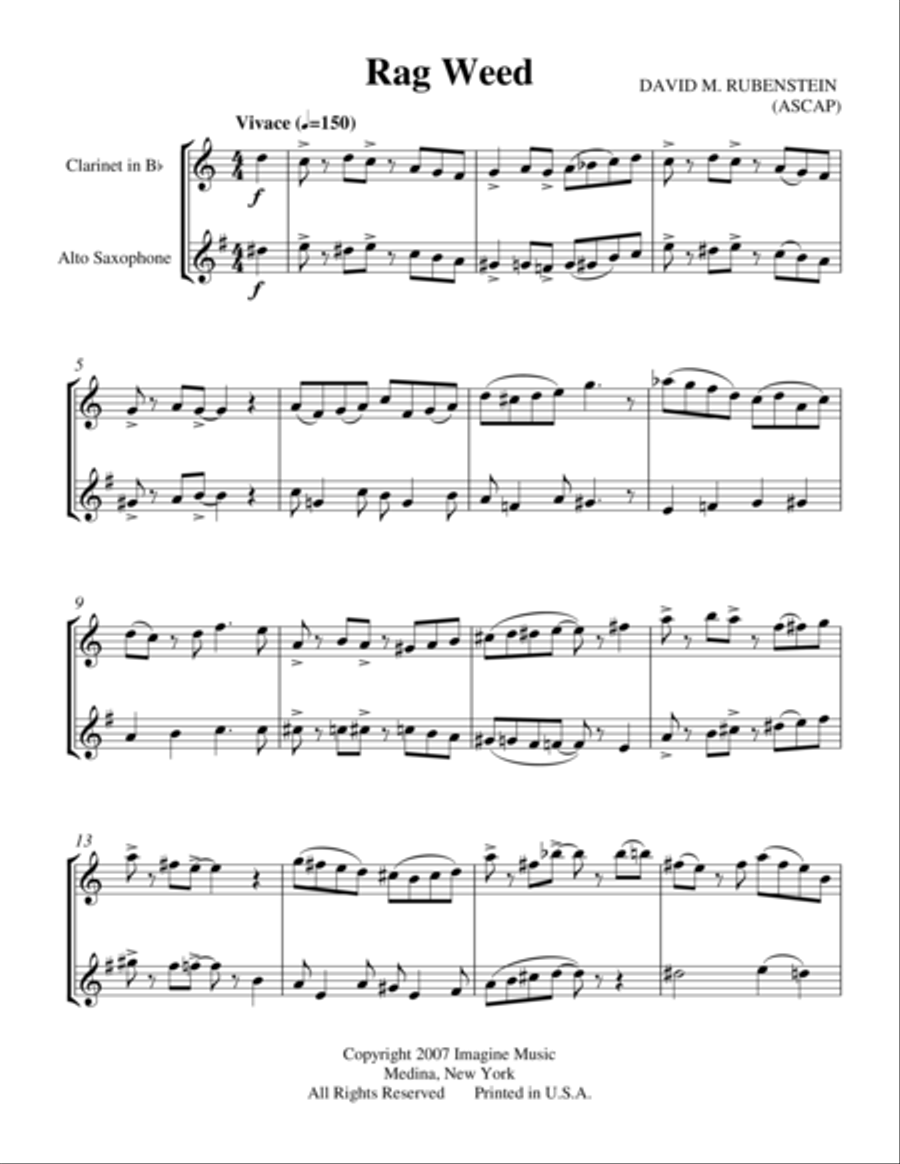 Rag Weed Rag Weed Clarinet scores gallery preview page 2