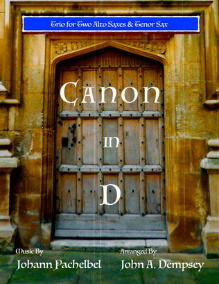Book cover for Canon in D (Sax Trio: AAT)