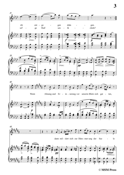 Schubert-Abendlied für die Entfernte,Op.88,in A flat Major,for Voice&Piano image number null