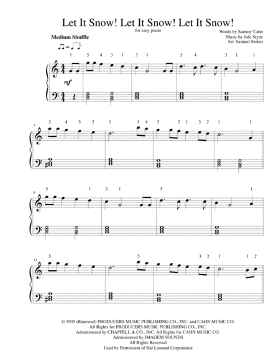 Let It Snow! Let It Snow! Let It Snow! Easy Piano scores gallery preview page 1
