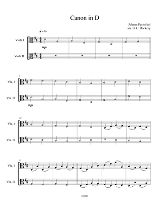 Book cover for Canon in D (Viola Duet)