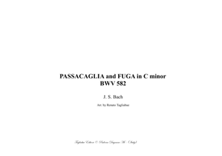 Book cover for PASSACAGLIA and FUGUE in C Minor - Bwv 582 - For Organ 3 staff