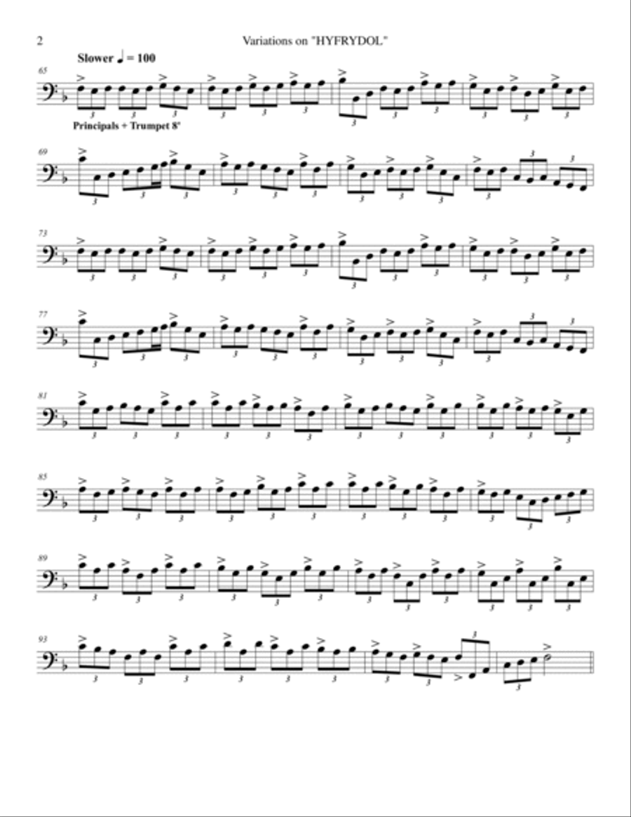 Variations on HYFRYDOL Variations on HYFRYDOL Organ Solo scores gallery preview page 2