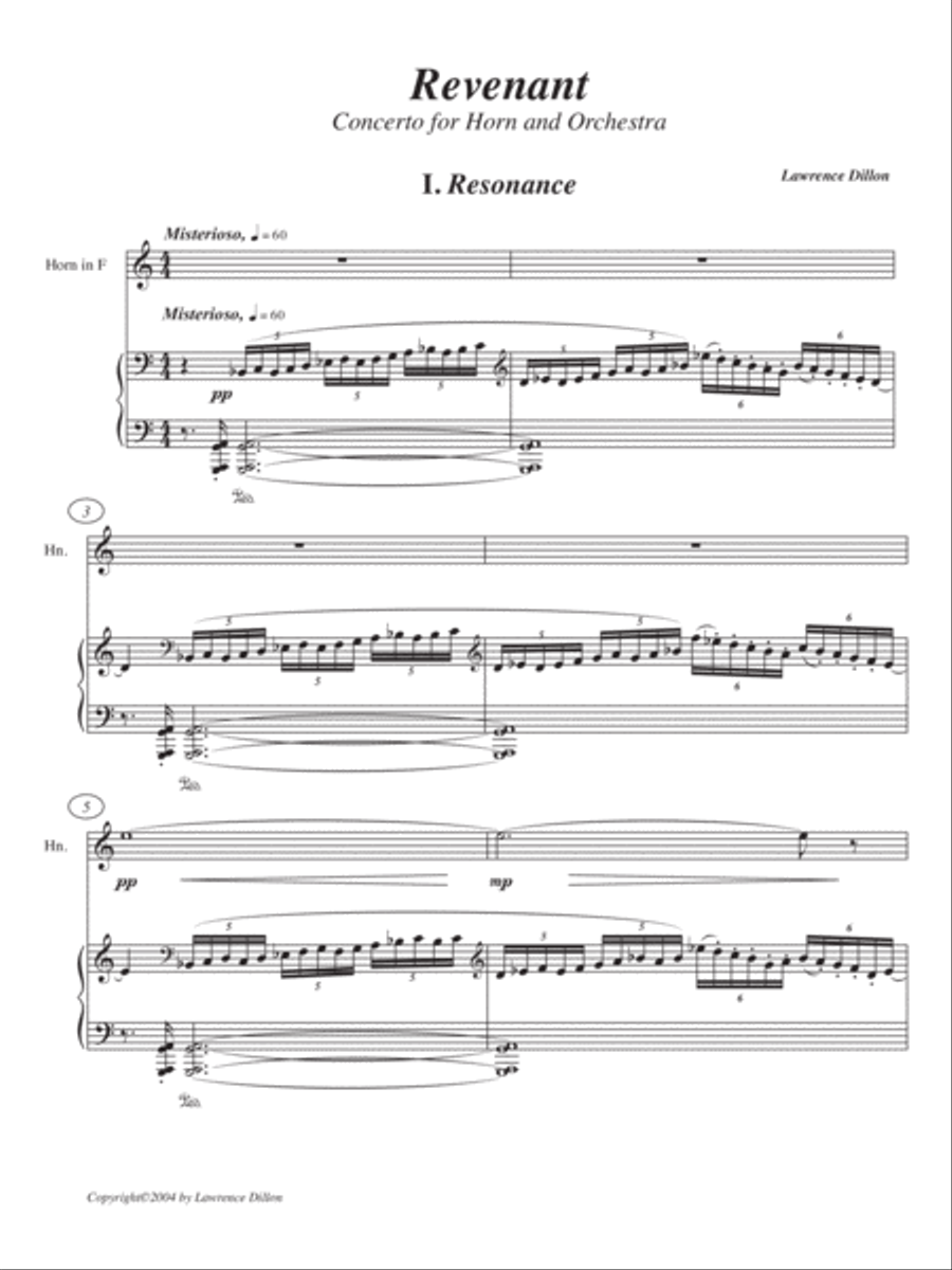 [Dillon] Revenant (Piano Reduction) Horn scores gallery preview page 5