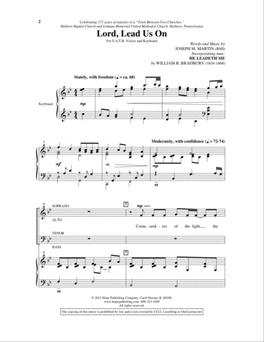 Lord, Lead Us On 4-Part scores gallery preview page 3
