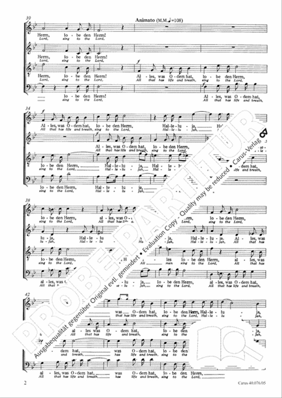 Hymn of Praise, MWV A 18 SSAATB scores gallery preview page 4
