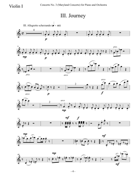 Concerto No. 3 "Maryland Concerto" (First Edition) - Orchestra Parts