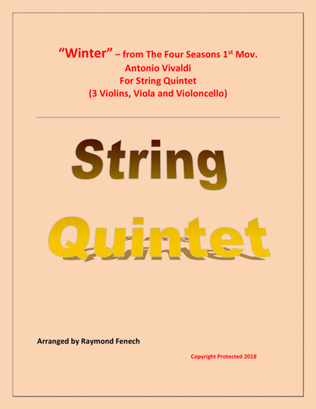 "Winter" from the Four Season 1 st Mov. - String Quintet