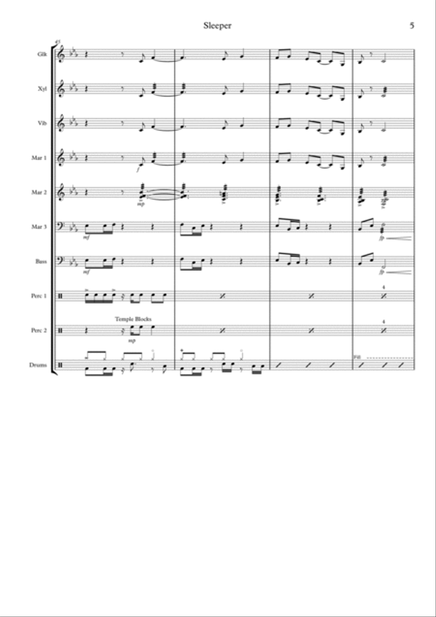 Sleeper Percussion Ensemble scores gallery preview page 5