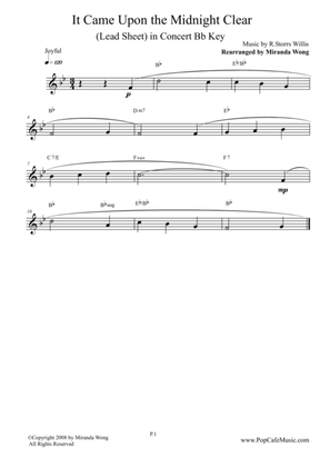 Book cover for It Came Upon the Midnight Clear - Lead Sheet in Bb (Concert Key)