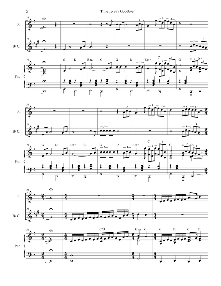 Time To Say Goodbye Time To Say Goodbye Woodwind Duet scores gallery preview page 2