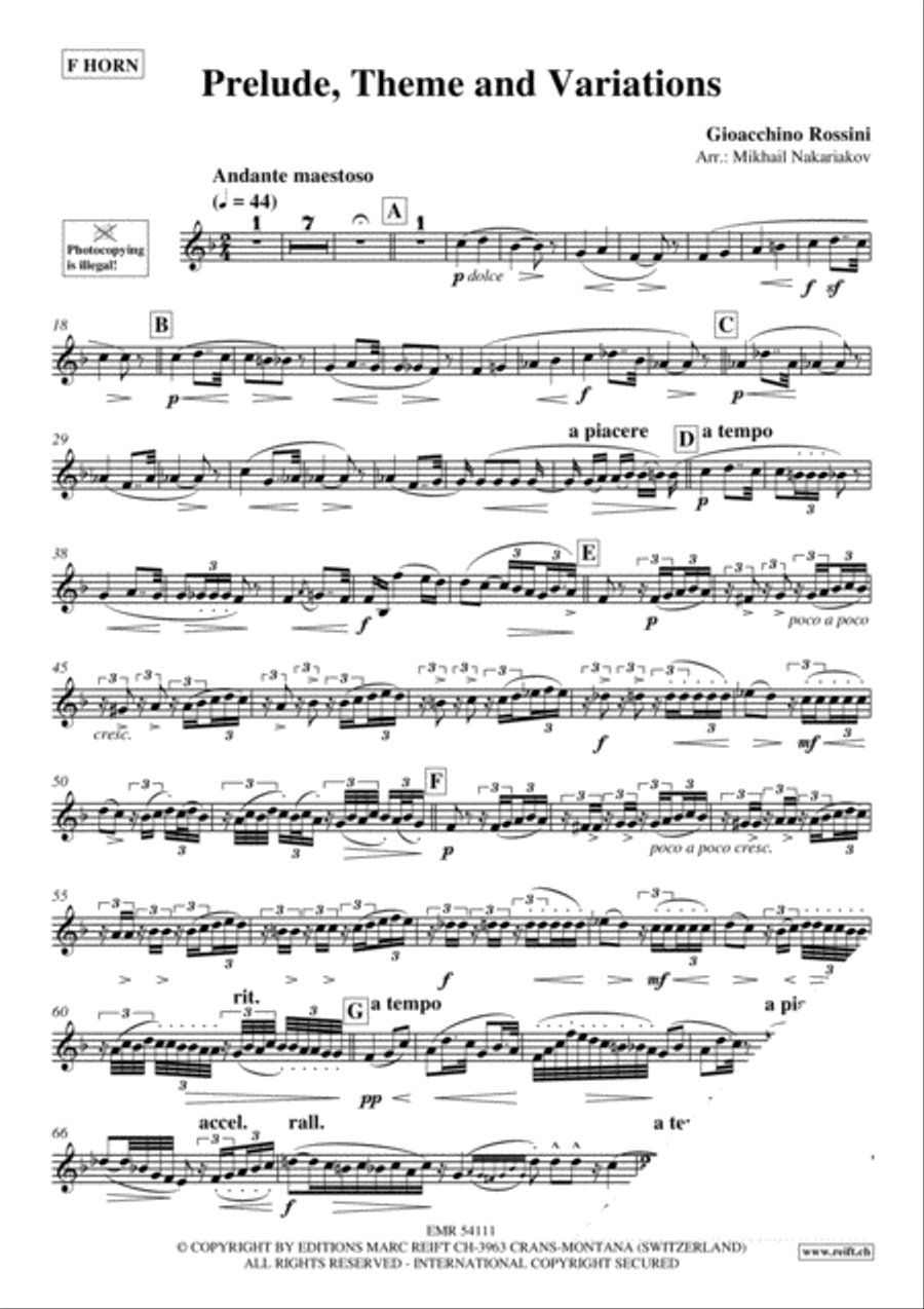 Prelude, Theme and Variations Horn scores gallery preview page 3