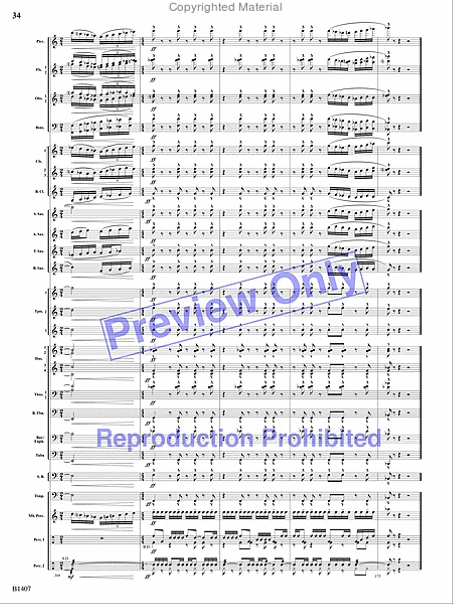 Antiphonal Fanfare Antiphonal Fanfare Concert Band scores gallery preview page 33