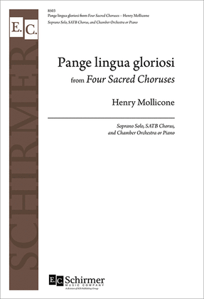 Book cover for Pange lingua gloriosi from Four Sacred Choruses (Piano/Vocal Score)