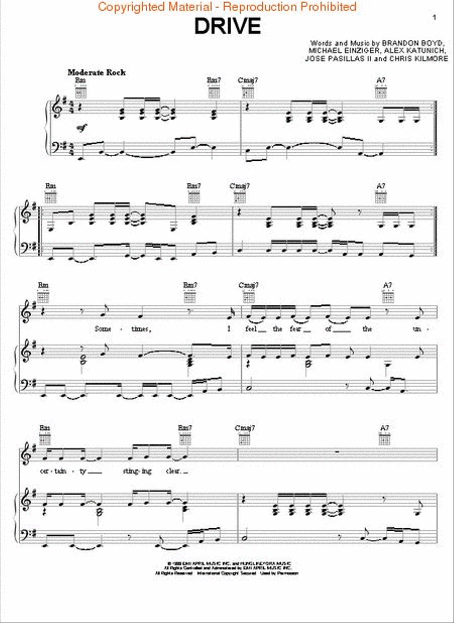 Drive Piano, Vocal, Guitar scores gallery preview page 2