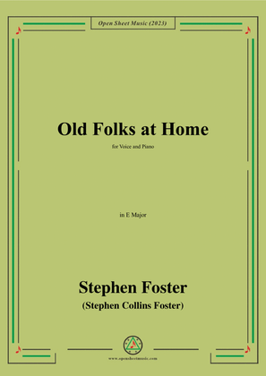 Book cover for S. Foster-Old Folks at Home,in E Major