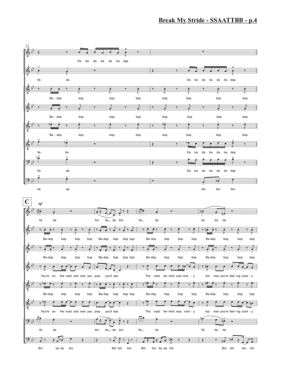 Break My Stride 4-Part scores gallery preview page 4