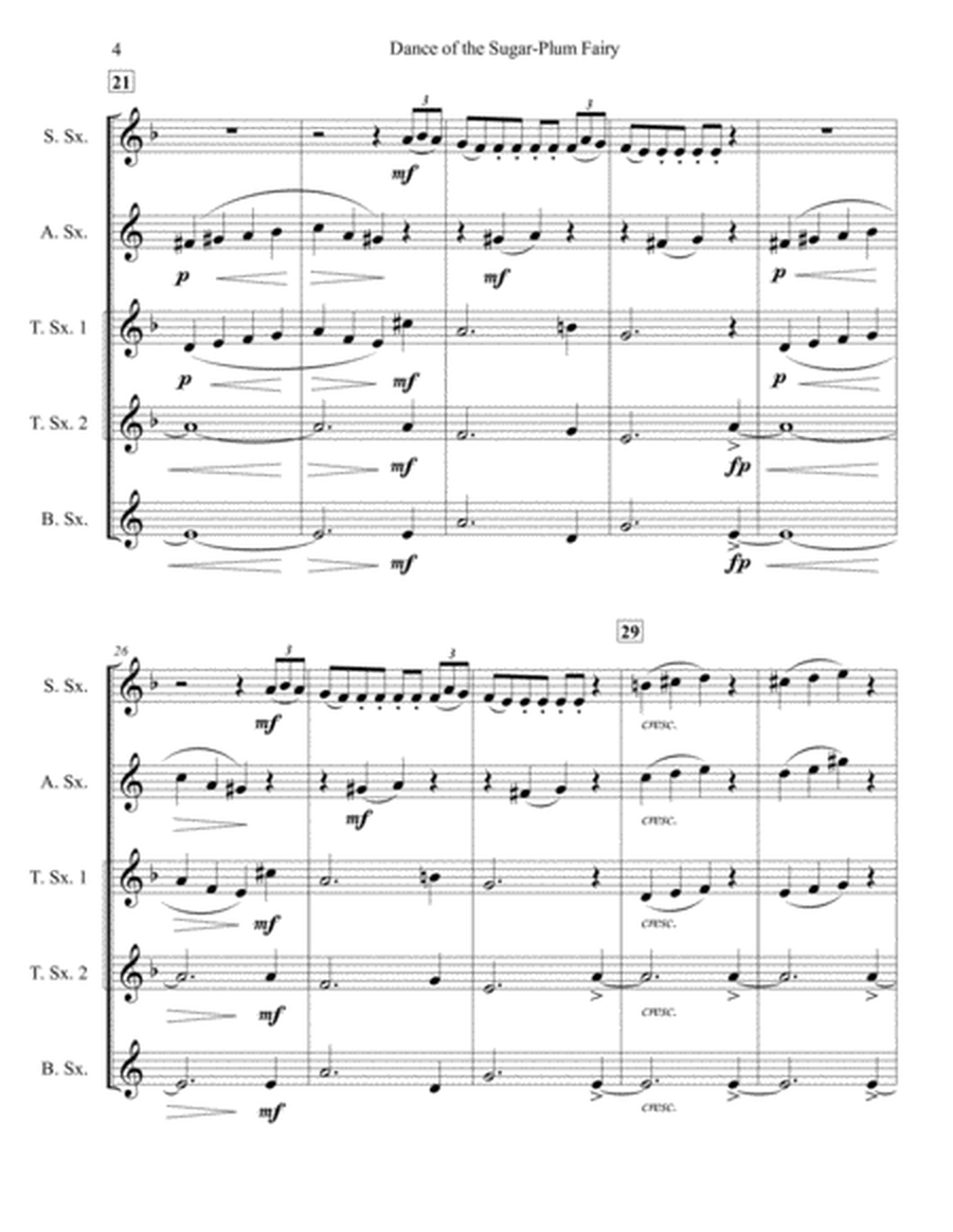 Dance of the Sugar-Plum Fairy for Saxophone Quintet (SATTB or AATTB) image number null