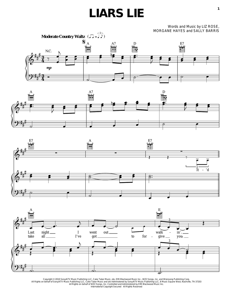 Liars Lie Acoustic Guitar scores gallery preview page 1