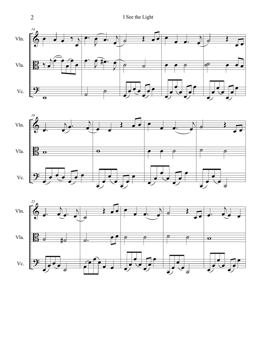 I See The Light String Trio scores gallery preview page 2