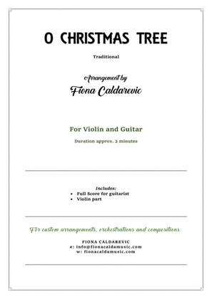 Book cover for O Christmas Tree - for violin and guitar