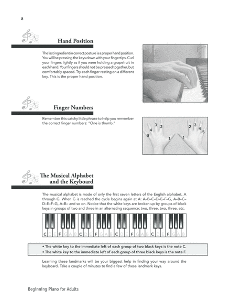 Beginning Piano for Adults Piano Method scores gallery preview page 7