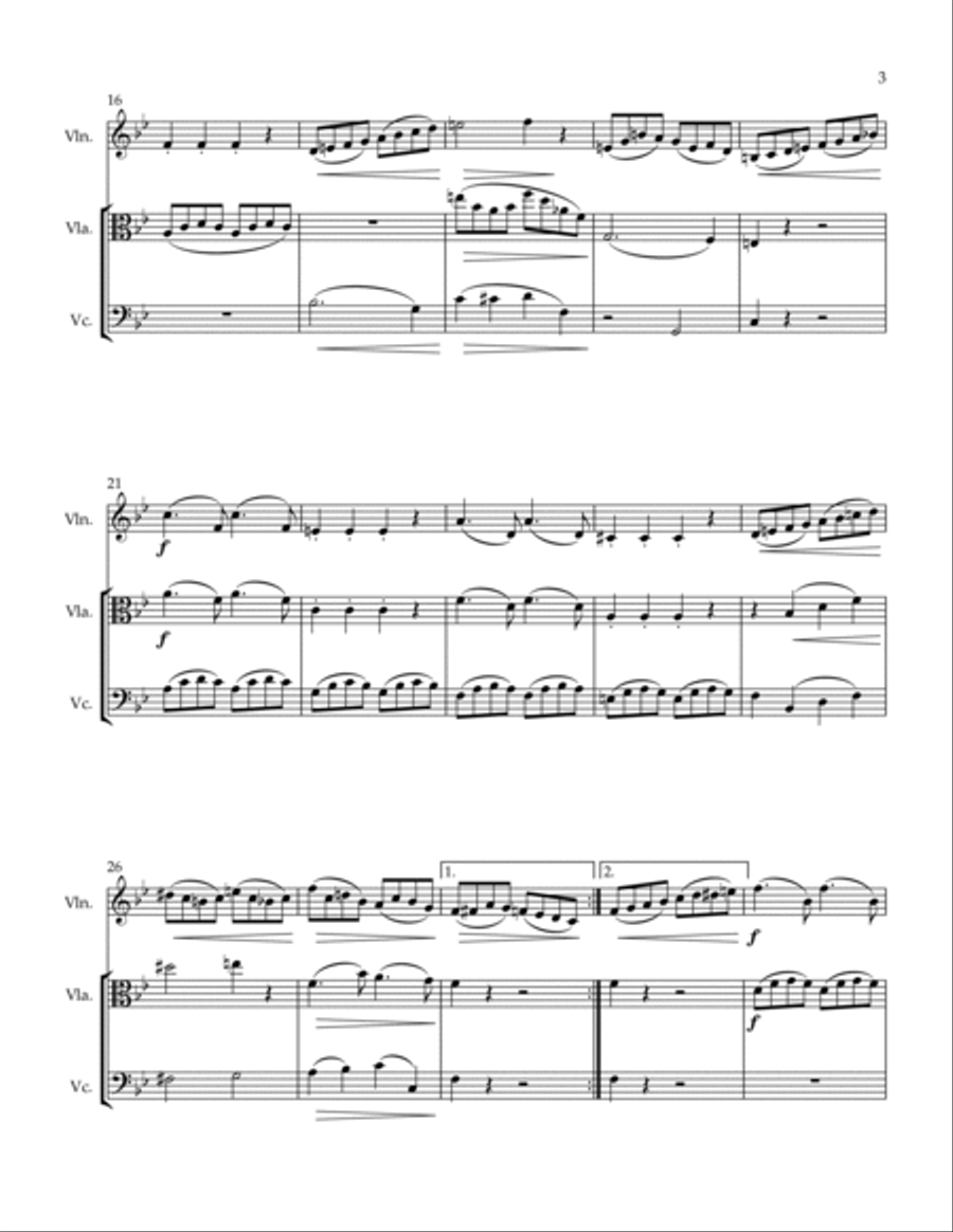 Allegretto tranquillo String Trio scores gallery preview page 3