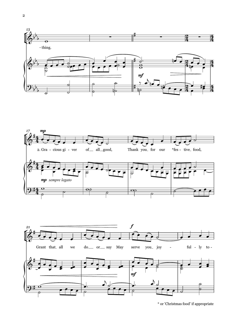 Festival Grace (unison or two-part voices) Unison Choir scores gallery preview page 2