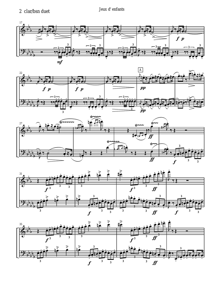 Children's Games Book for Clarinet and Bassoon Duet Woodwind Duet scores gallery preview page 4